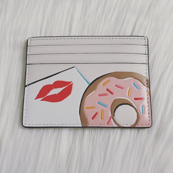 NWT💃Kate Spade Collectable Coffee Break Donut Small Slim Card Holder - Picture 3 of 4